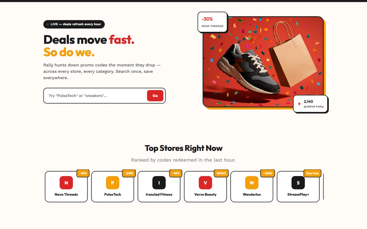 Coupon website built with a PremiumPress theme